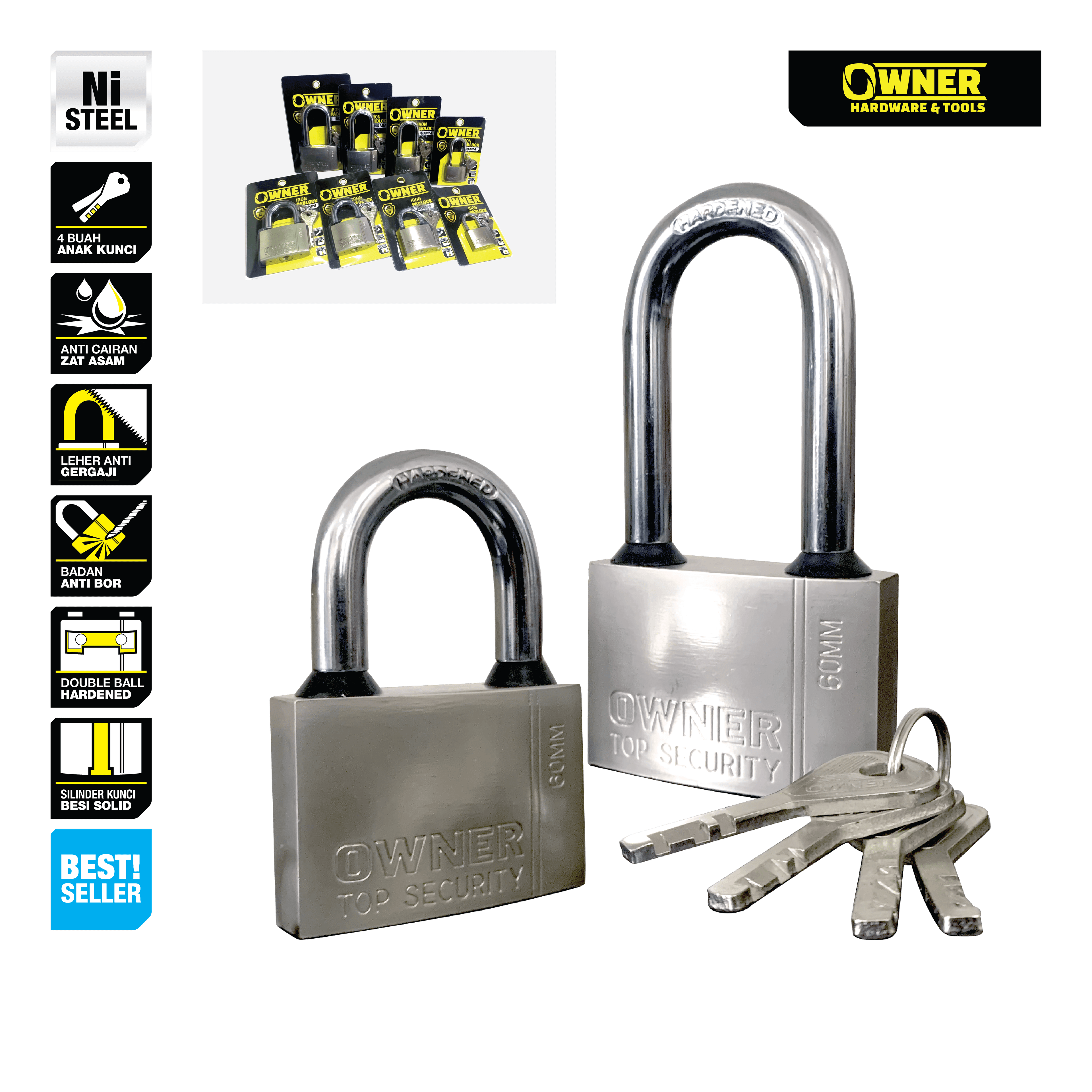 Gembok Nickel - Pendek & Panjang