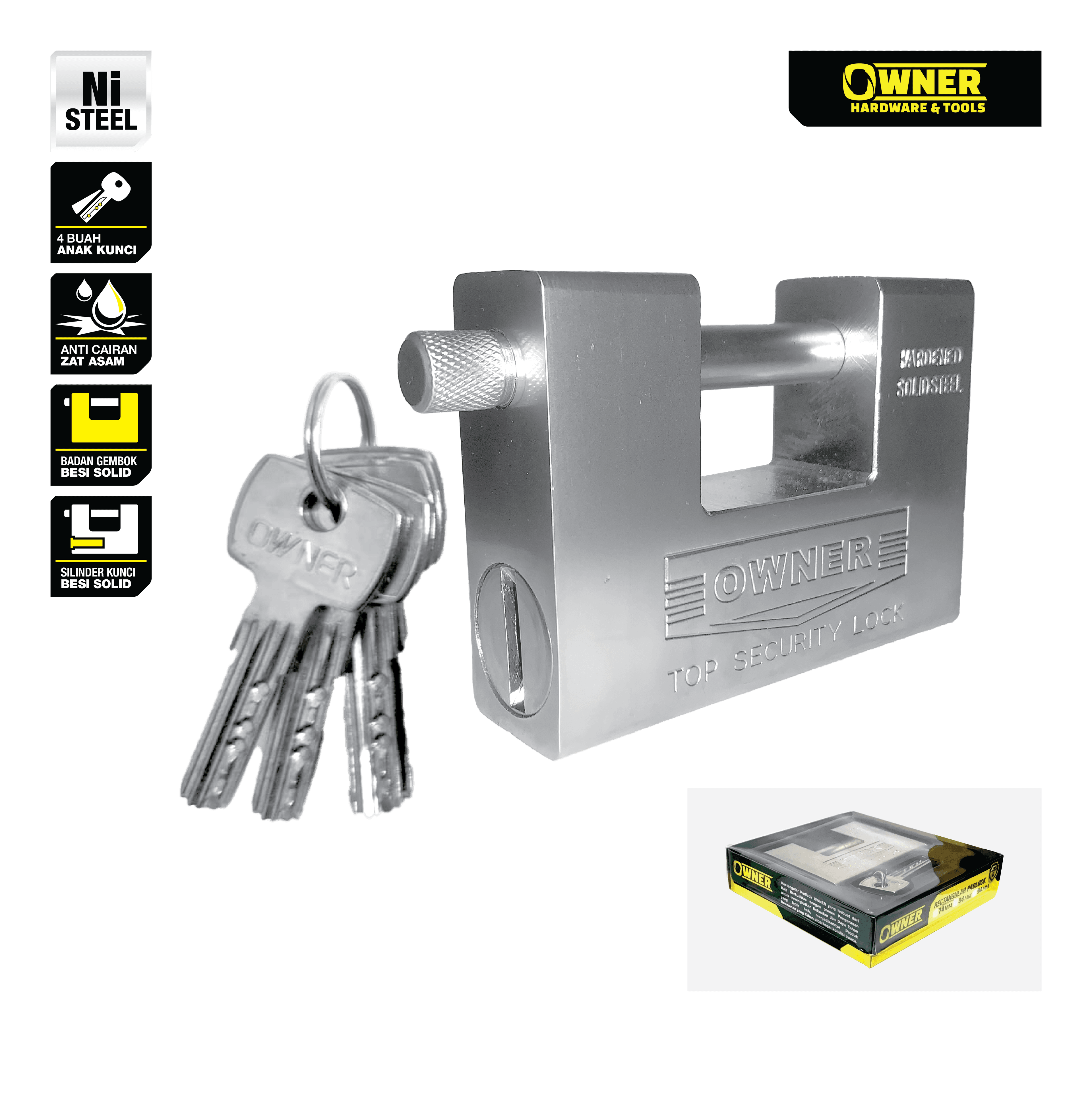 Gembok Segi - Rectangular Padlock