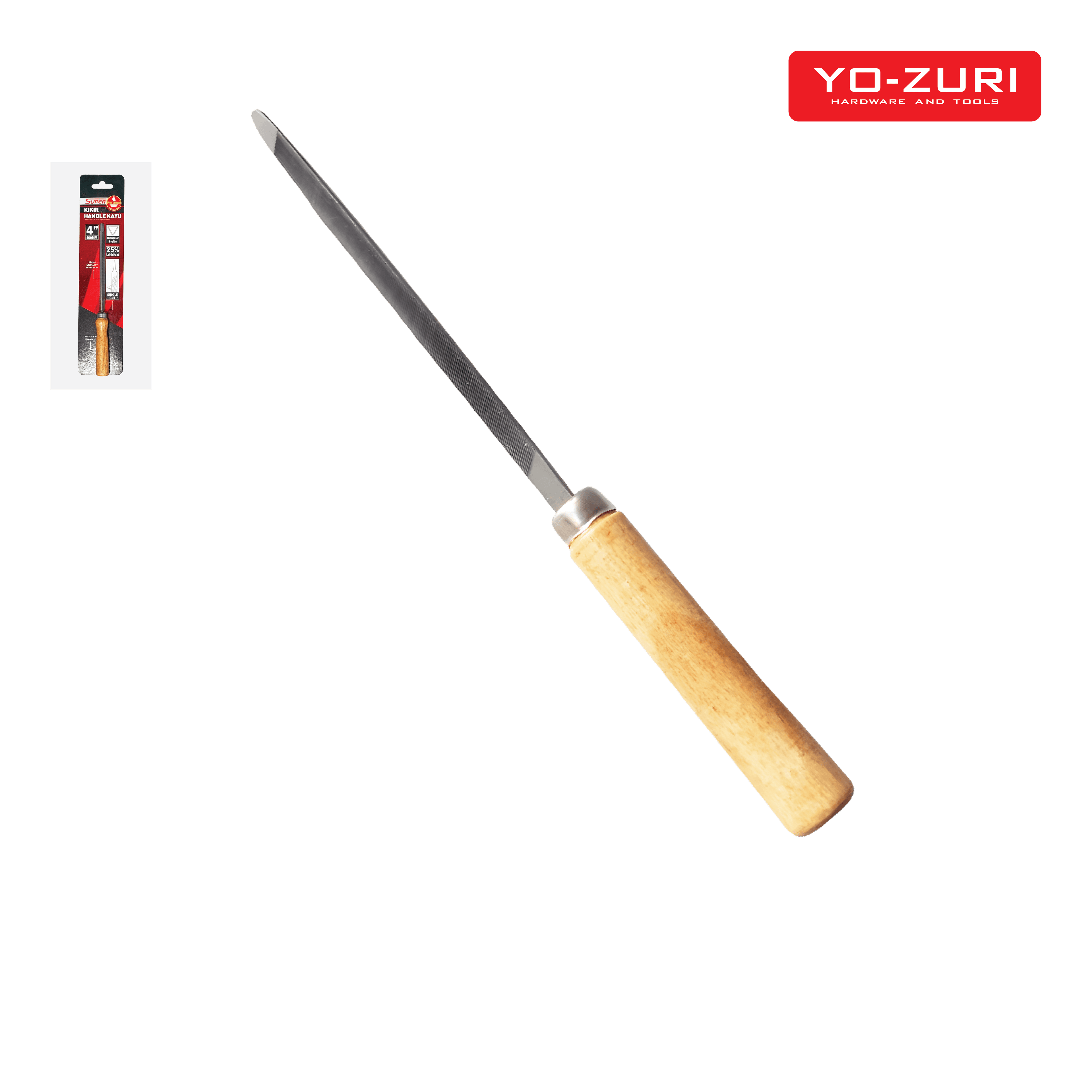 Kikir Segitiga - Gagang Kayu