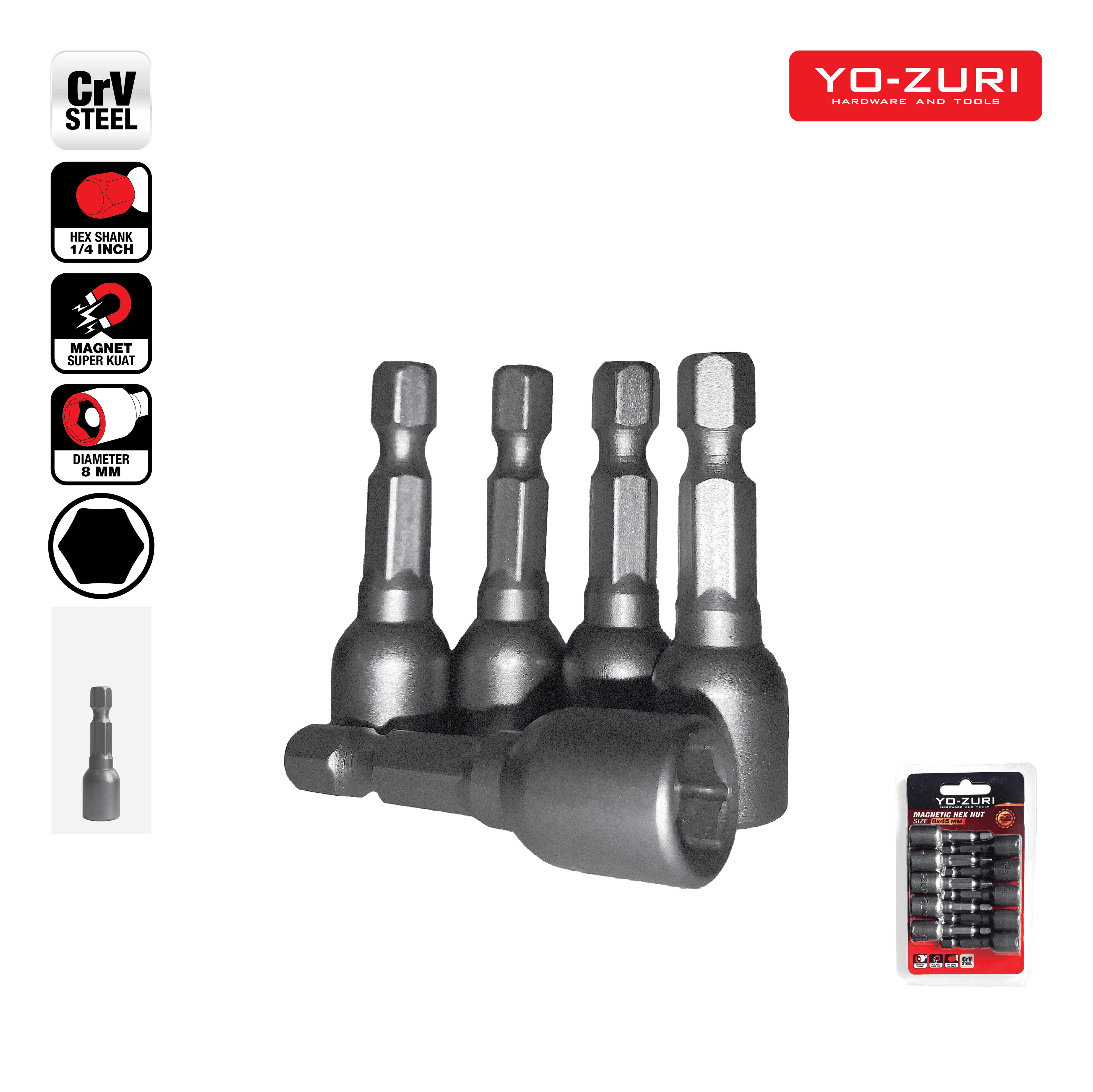 Magnetic Hex Nut - Mata Shock Roofing - 8x45mm