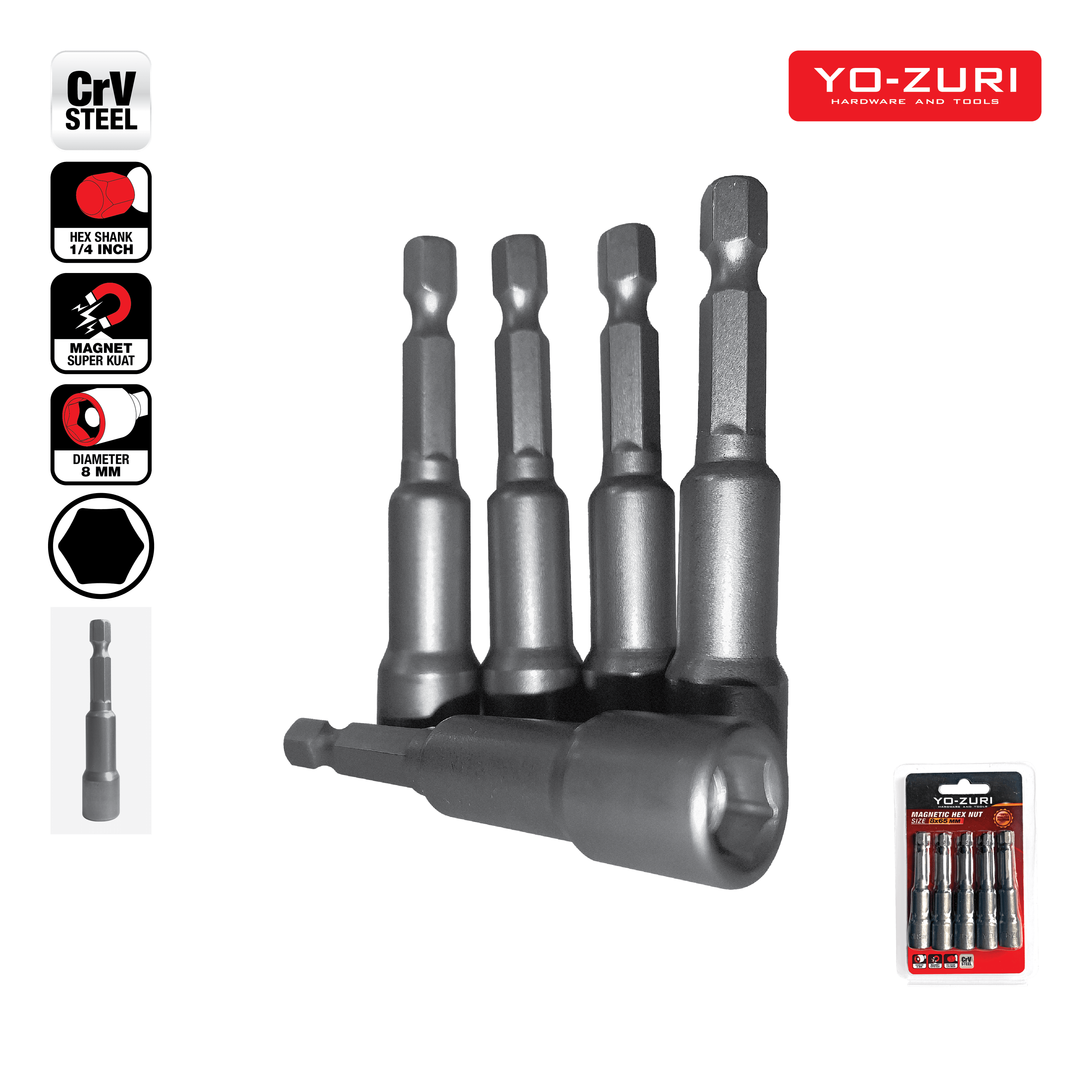 Magnetic Hex Nut - Mata Shock Roofing - 8x65mm