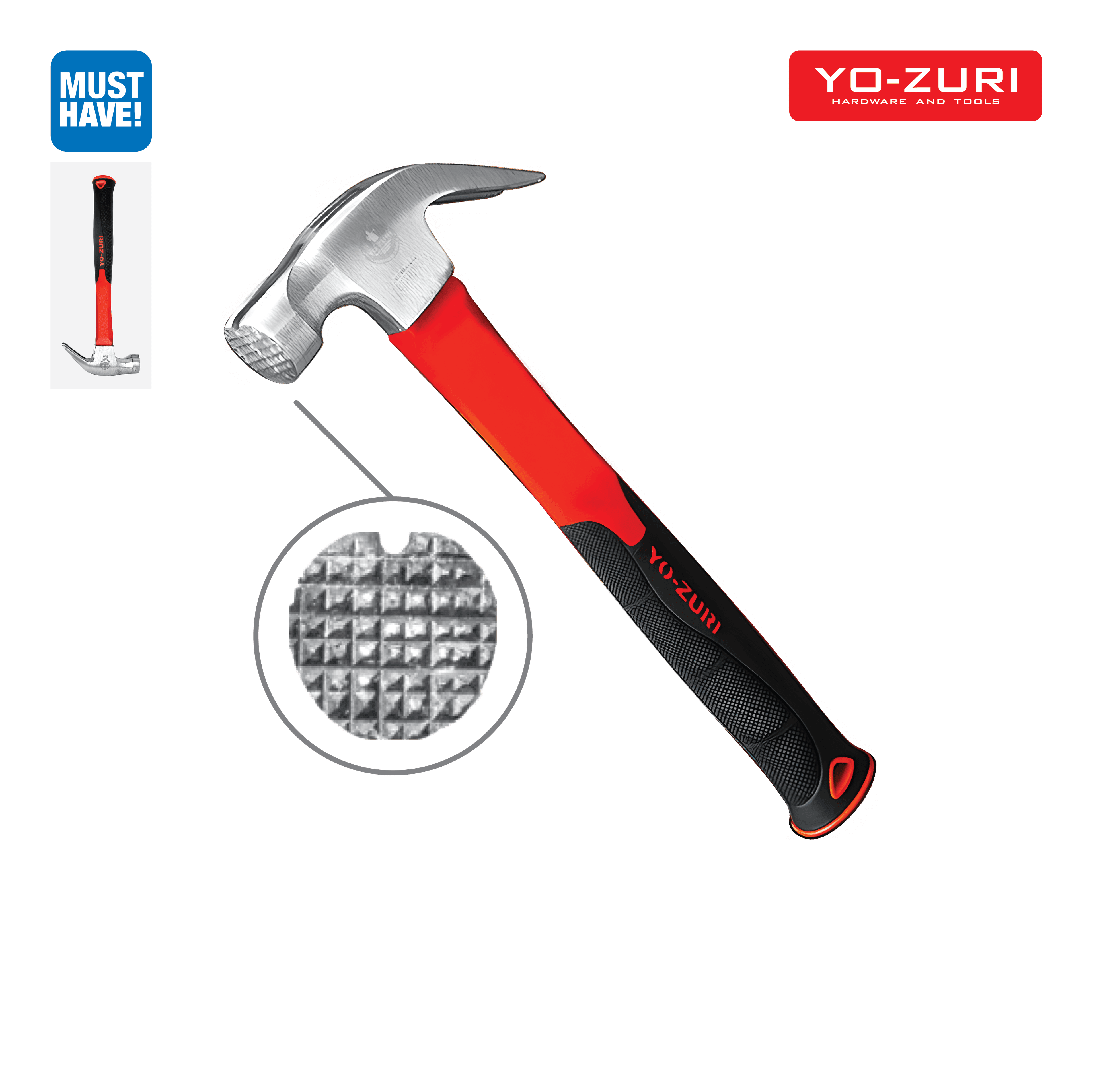 Palu Kambing Gerigi & Magnet - Gagang Fiber