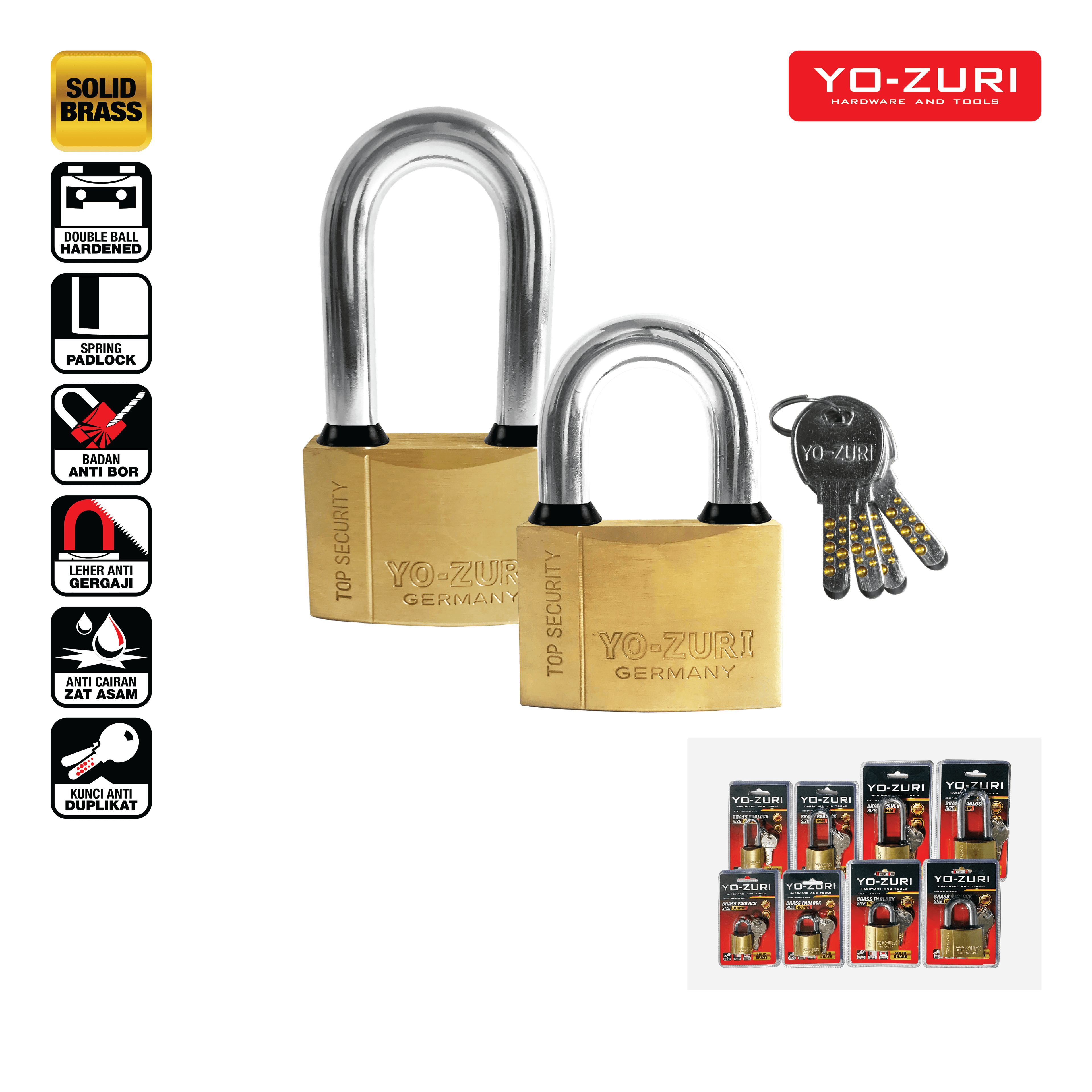 Gembok Kuningan Panjang & Pendek